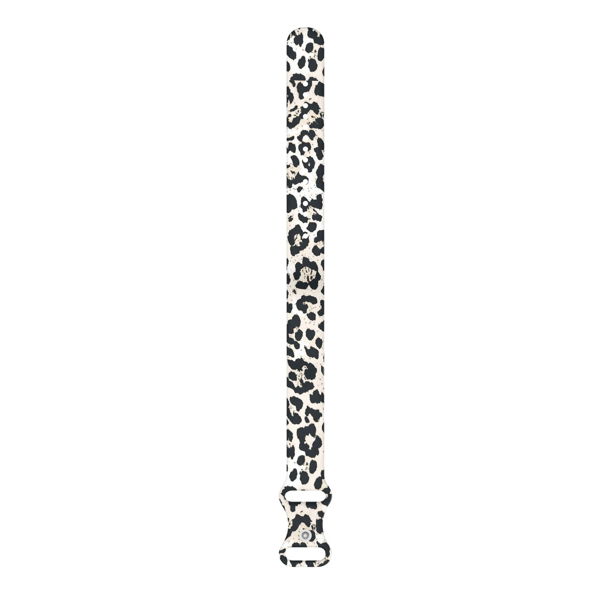 Silicone Patterned Strap, leopard, laid flat, joined, direct top view
