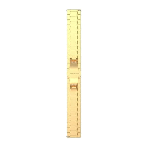 Metal Strap, gold, laid flat, joined, direct top view