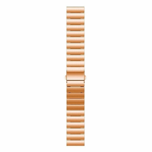 Premium Metal Strap, rose gold, laid flat, joined, direct top view