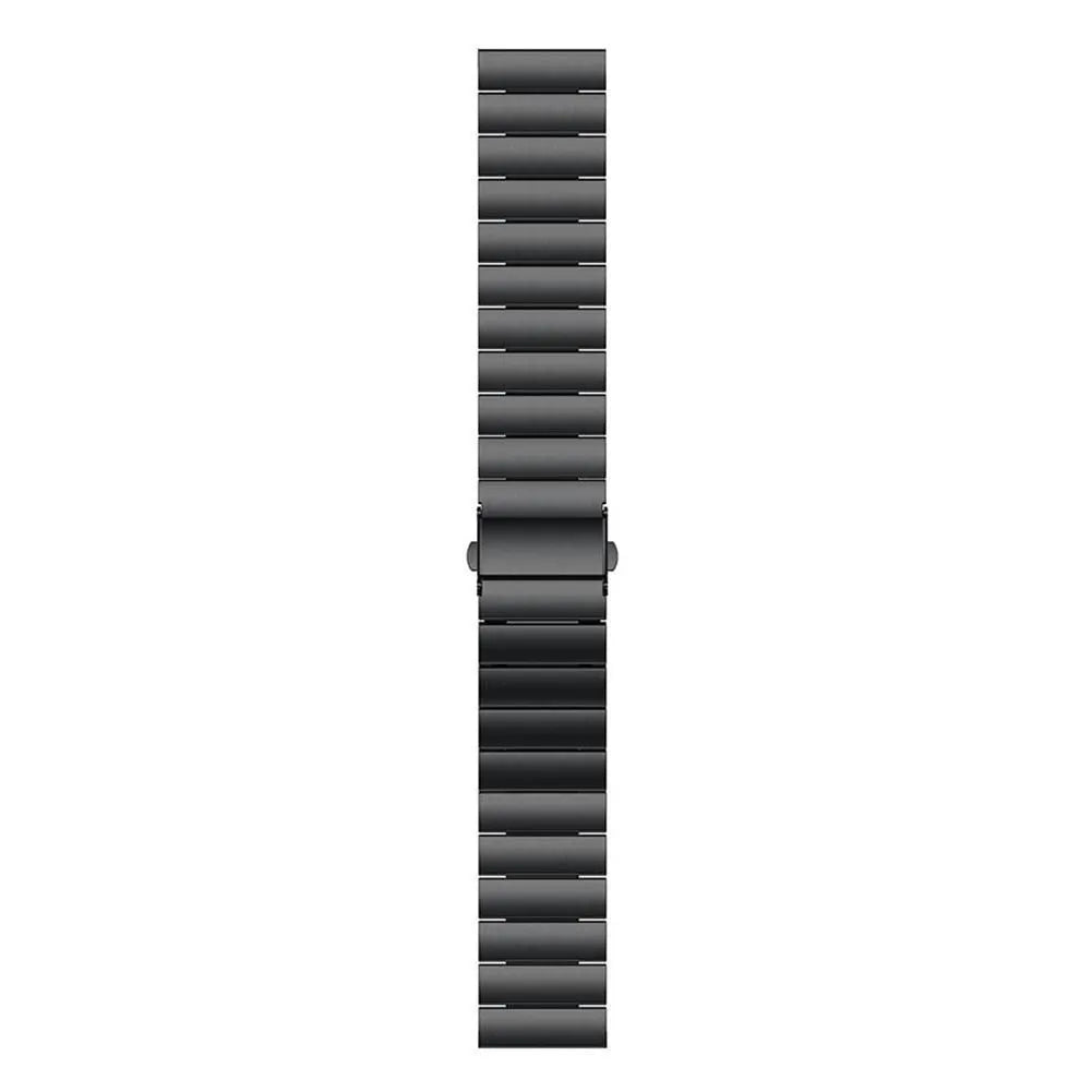Premium Metal Strap, black, laid flat, joined, direct top view