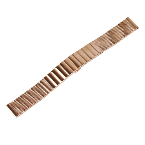 Milanese Steel Strap, rose gold, laid flat, joined, direct top view