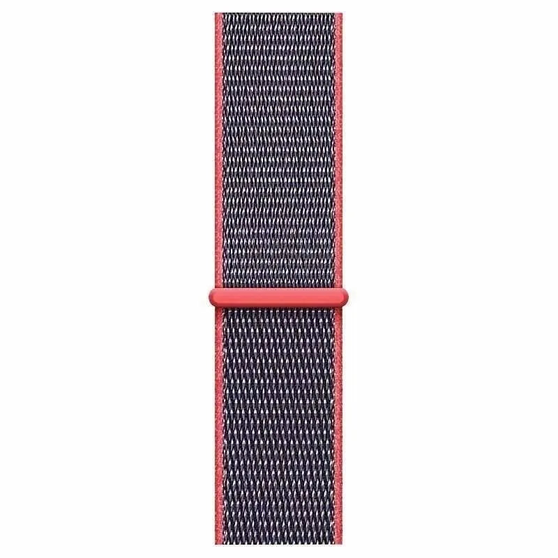 Nylon Strap, coral, laid flat, joined, direct top view