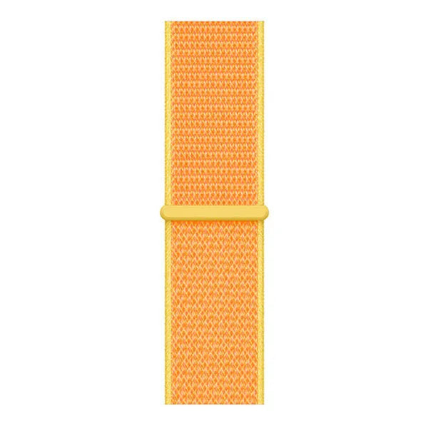 Nylon Strap, light yellow, laid flat, joined, direct top view