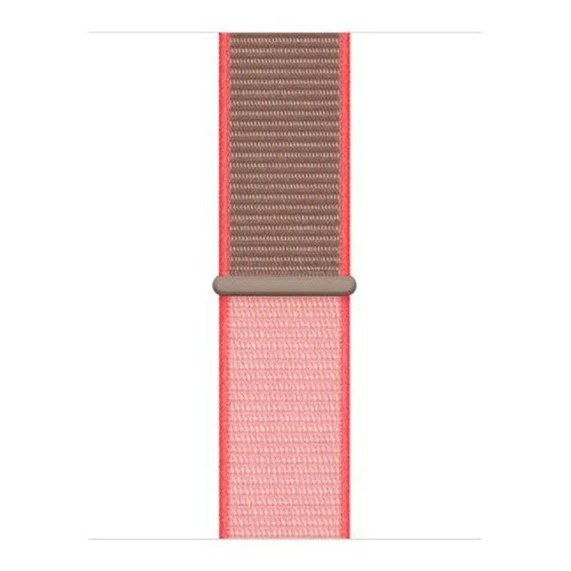 Nylon Strap, neon pink, laid flat, joined, direct top view