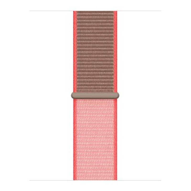 Nylon Strap, neon pink, laid flat, joined, direct top view