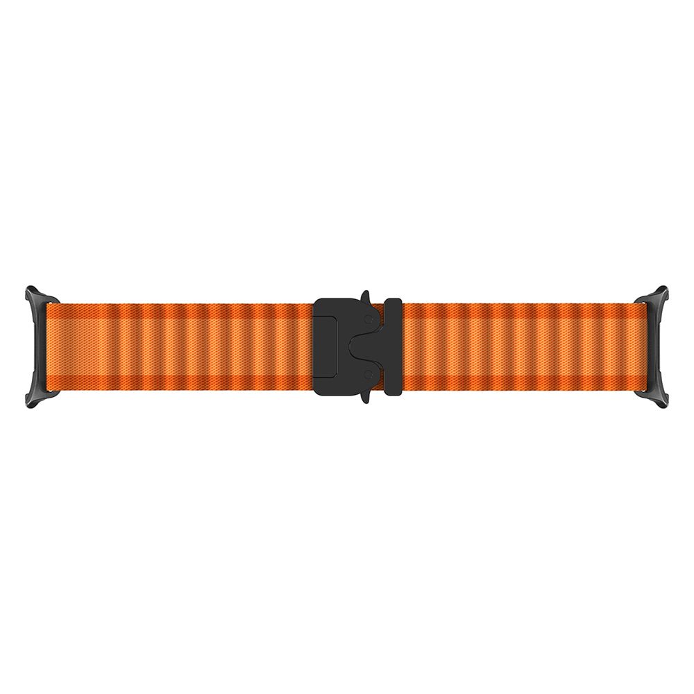 Samsung Galaxy Watch 9 - 44mm Outdoor Nylon Strap with P-Buckle (Orange/Black)