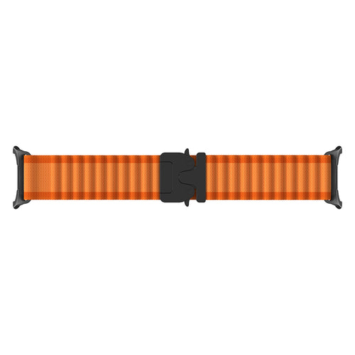 Samsung Galaxy Watch 8 - 44mm Outdoor Nylon Strap with P-Buckle (Orange/Black)
