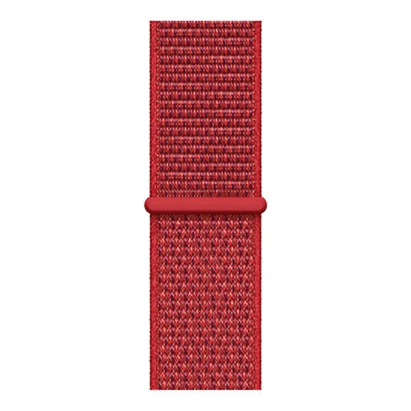 Nylon Strap, red, laid flat, joined, direct top view