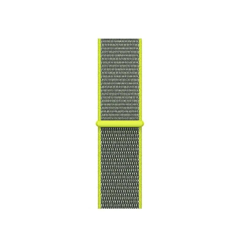 Nylon Strap, fluorescent, laid flat, joined, direct top view