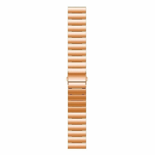 Premium Metal Strap, rose gold, laid flat, joined, direct top view