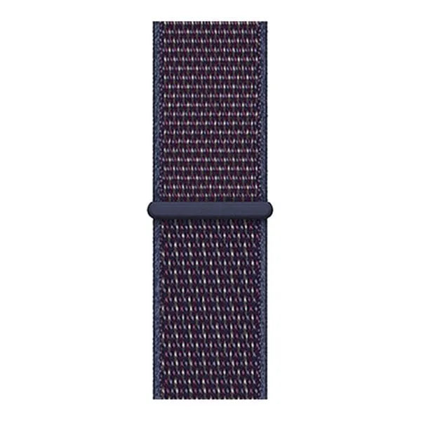 Nylon Strap, indigo blue, laid flat, joined, direct top view