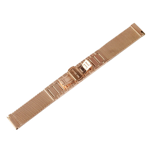 Milanese Steel Strap, rose gold, laid flat, joined, direct top view