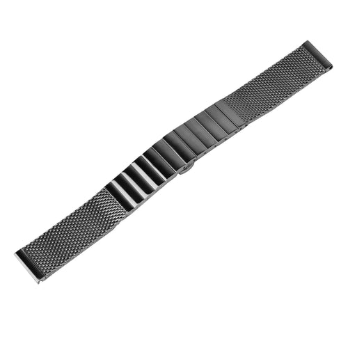 Milanese Steel Strap, black, laid flat, joined, direct top view