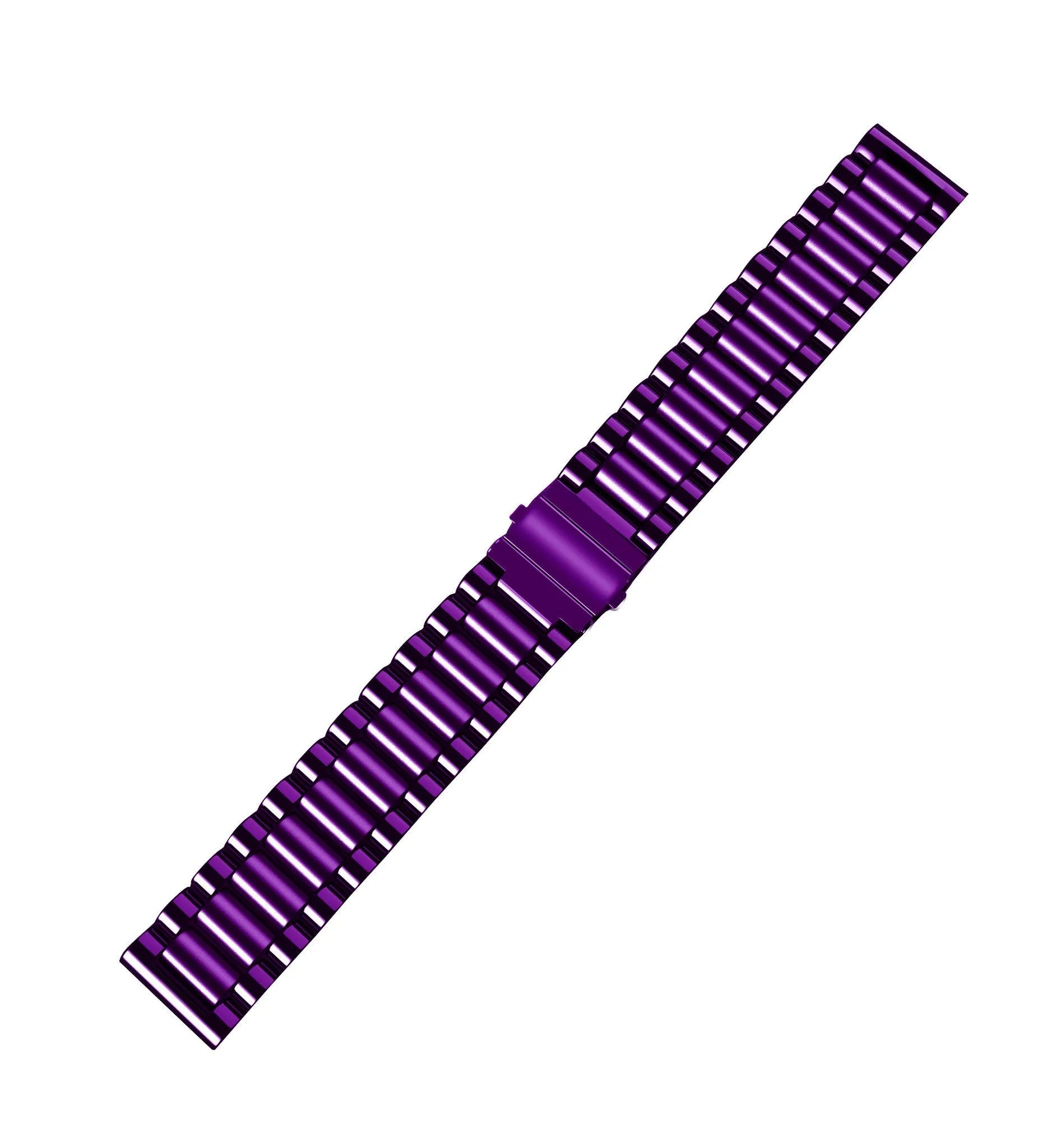 Steel Strap, purple, laid flat, joined, direct top view