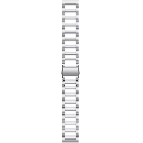 Steel Strap, silver/white, laid flat, joined, direct top view