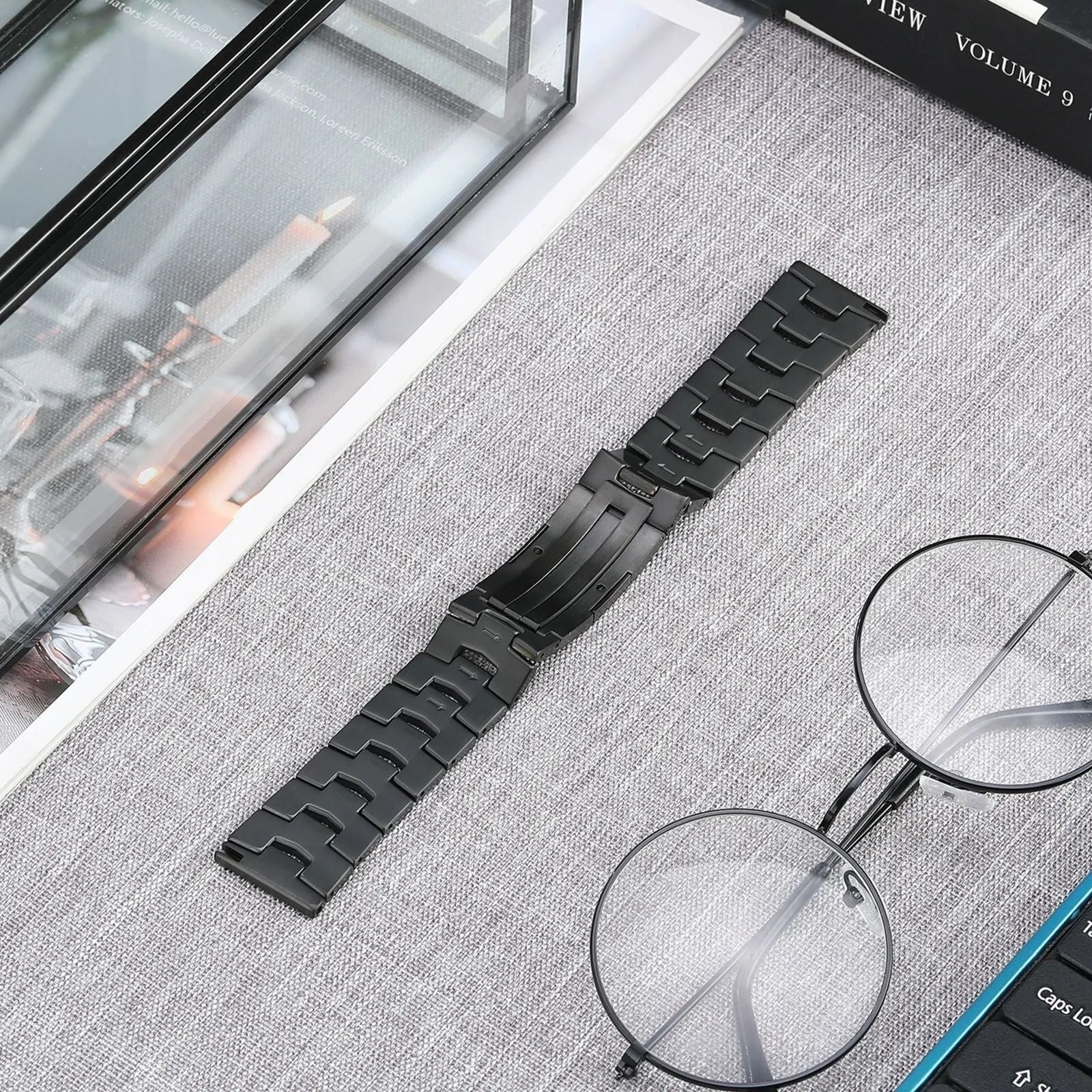 Amazfit Balance 3 Titanium Grain Strap (Flat Clasp) (Black)