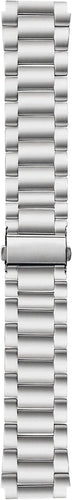 Titanium Strap, silver, laid flat, joined, direct top view
