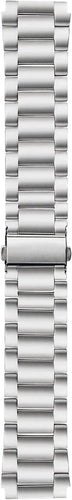 Titanium Strap, silver, laid flat, joined, direct top view