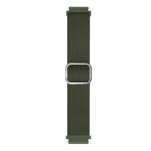 Nylon Adjustable Braided Strap, green, laid flat, joined, direct top view