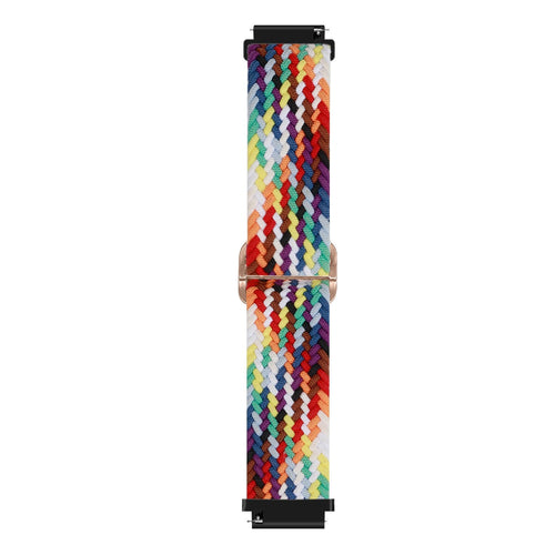 Nylon Adjustable Braided Strap, colourful, laid flat, joined, direct top view