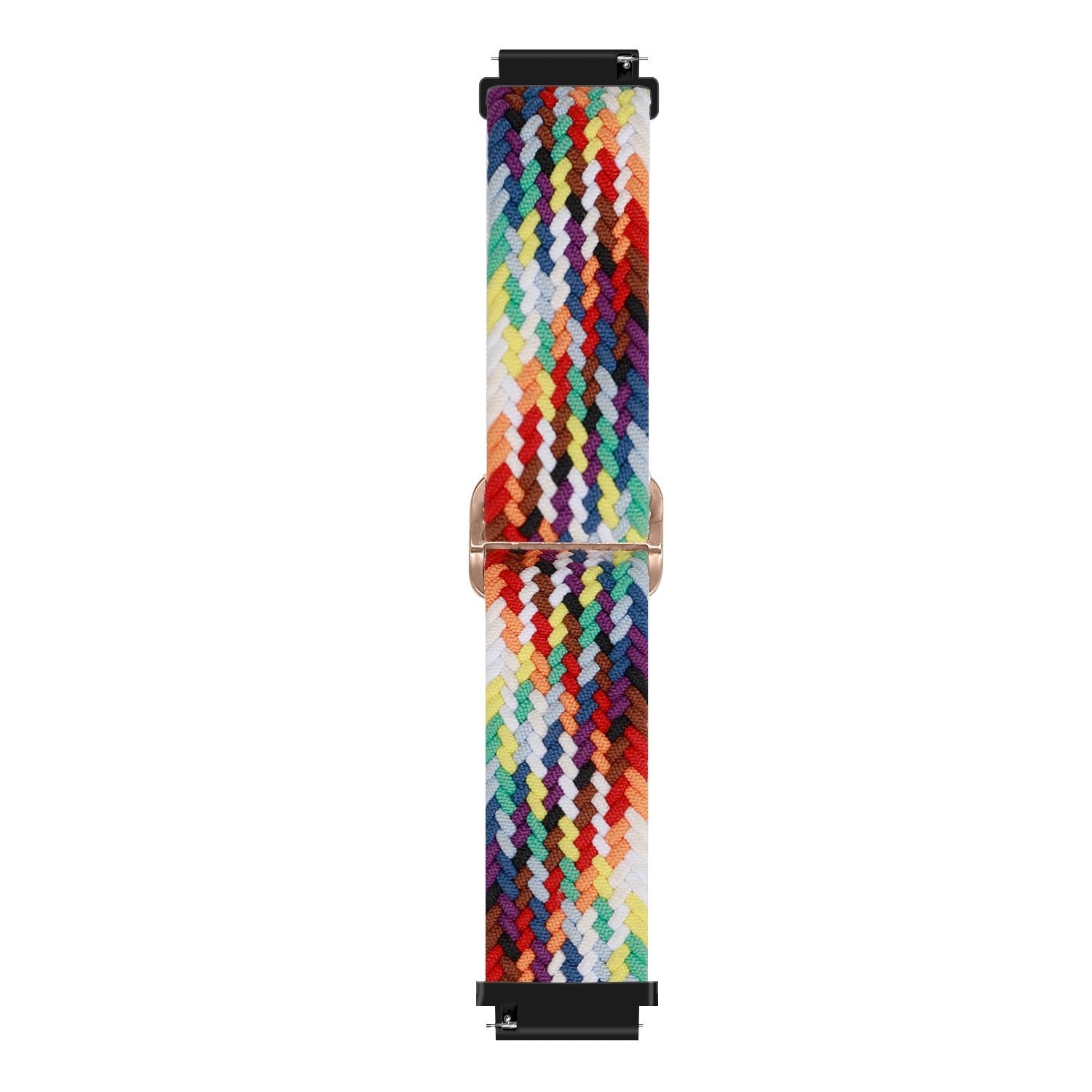 Nylon Adjustable Braided Strap, colourful, laid flat, joined, direct top view