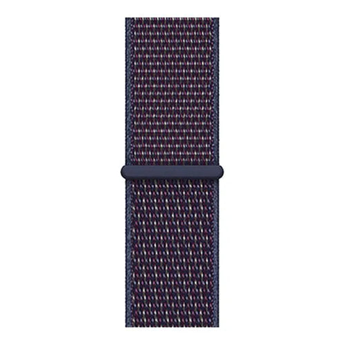 Nylon Strap, indigo blue, laid flat, joined, direct top view