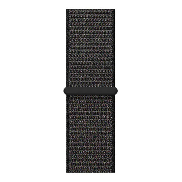 Nylon Strap, black, laid flat, joined, direct top view