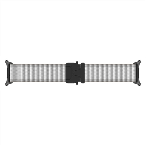 Samsung Galaxy Watch 9 - 44mm Outdoor Nylon Strap with P-Buckle (White with Black)