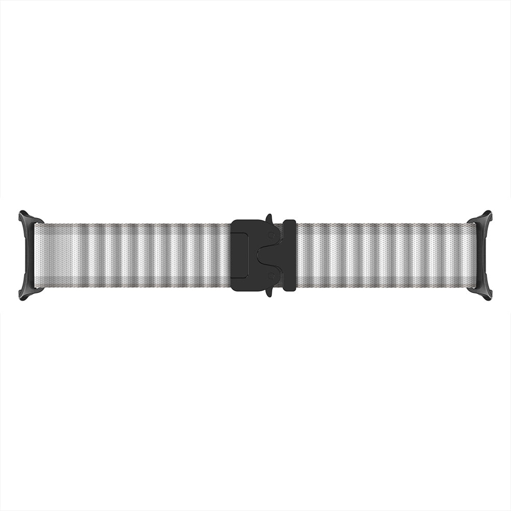 Samsung Galaxy Watch 8 - 44mm Outdoor Nylon Strap with P-Buckle (White with Black)