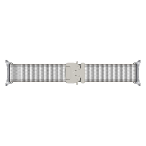 Samsung Galaxy Watch 9 - 40mm Outdoor Nylon Strap with P-Buckle (White with Silver)