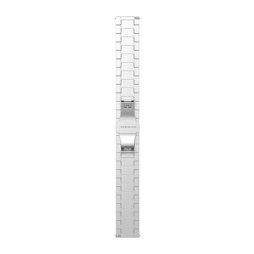 Metal Strap, silver, laid flat, joined, direct top view