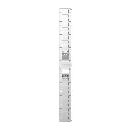Metal Strap, silver, laid flat, joined, direct top view