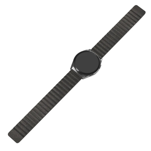 Leather Loop Strap, black, laid flat, joined, direct top view