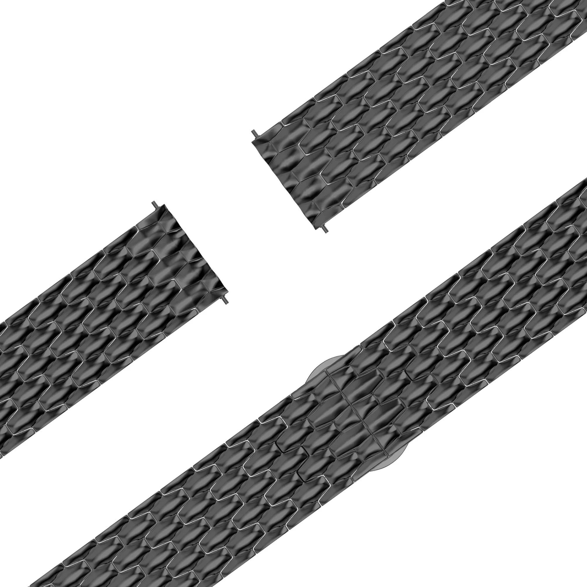 Steel Strap 'Dragon', laid flat, separate parts, top and underside view