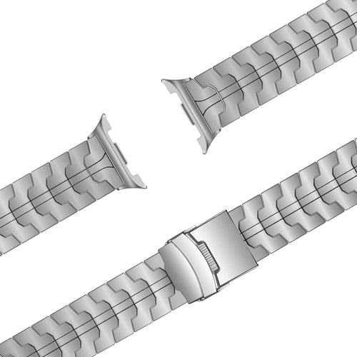 Steel Iron Strap, laid flat, separate parts, top and underside view