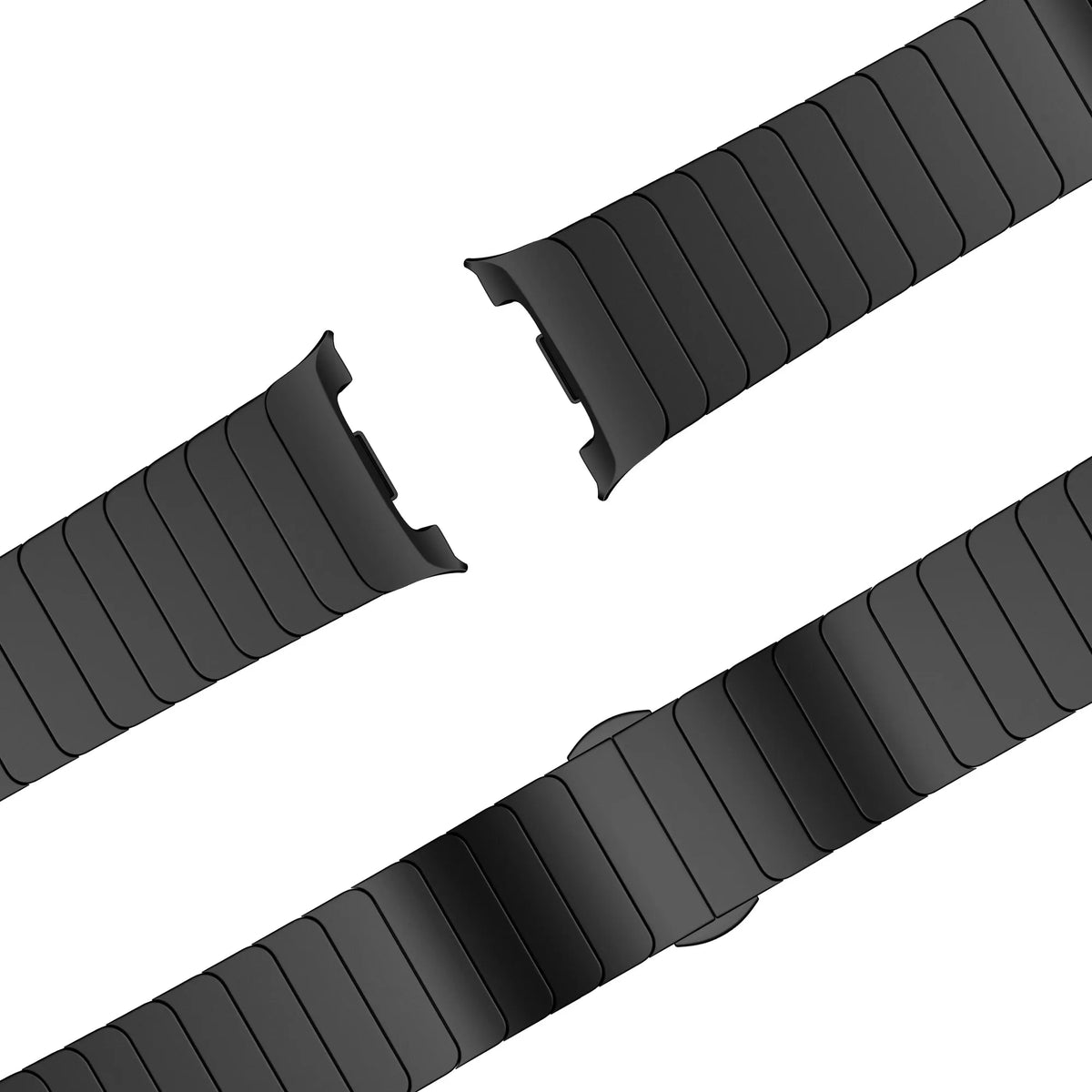 Steel Strap 'One Bead', laid flat, separate parts, top and underside view