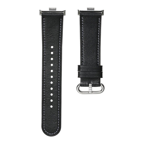 Leather Strap, laid flat, separate parts, top and underside view