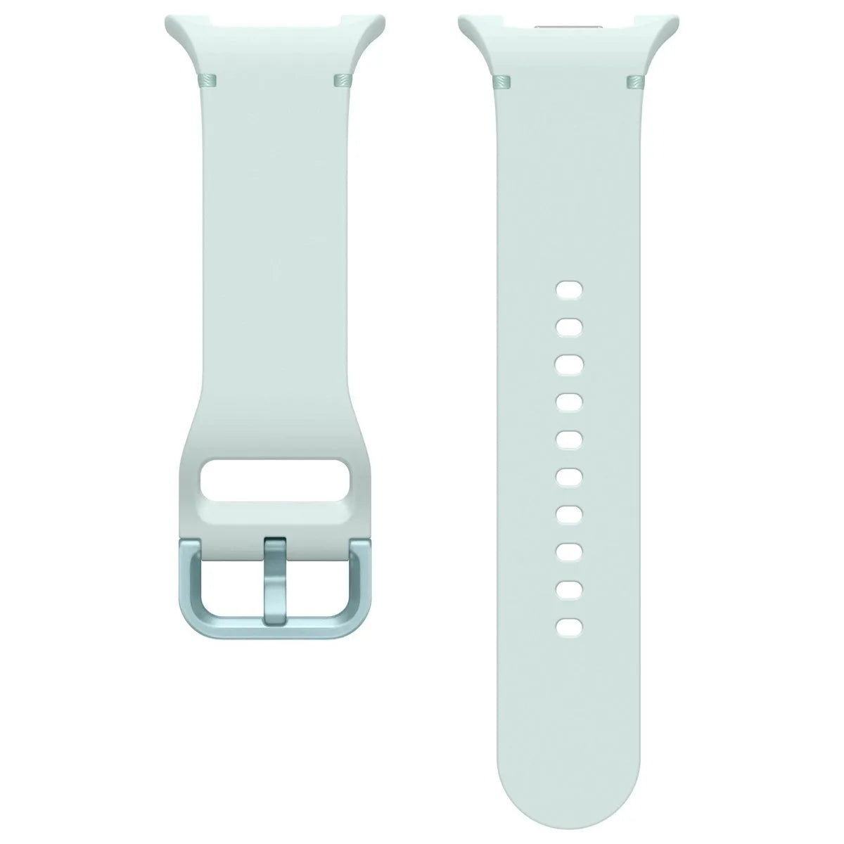 Silicone Sport Strap, laid flat, separate parts, top and underside view