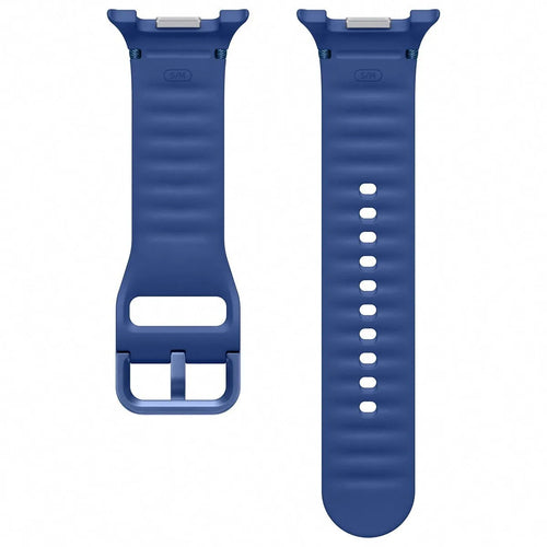 Silicone Sport Strap, laid flat, separate parts, top and underside view