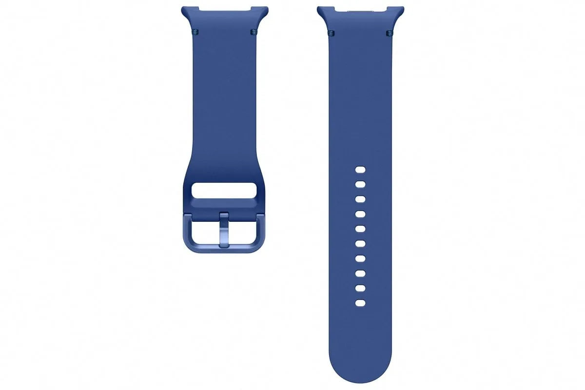Silicone Sport Strap, laid flat, separate parts, top and underside view