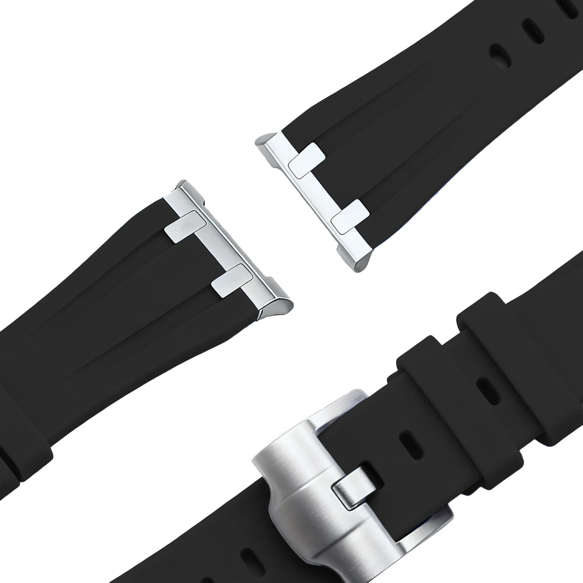 Bandz Samsung Galaxy Watch 8 - 44mm Silicone Strap 'Luxe Liquid' (Black)
