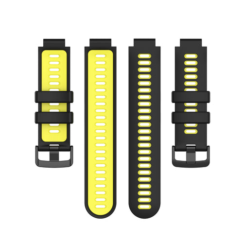 Silicone Sport Strap, laid flat, separate parts, top and underside view