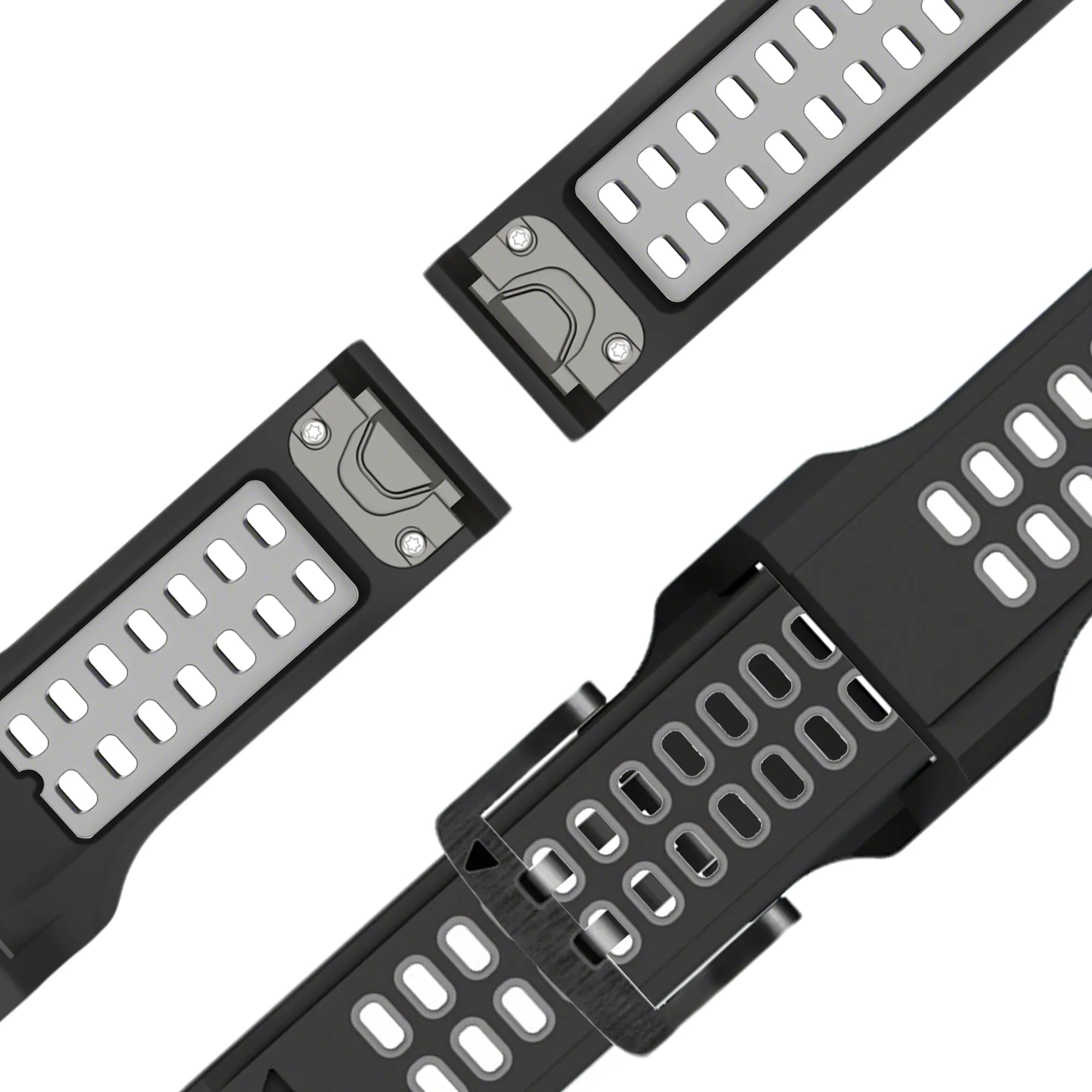 Bandz Garmin Forerunner 745 Buckled Sport Strap (Black/Grey)