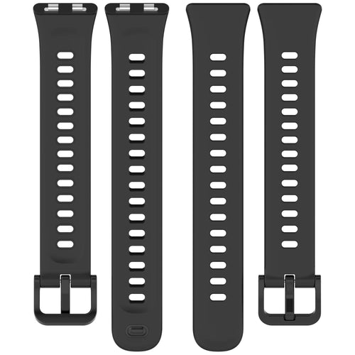Silicone Strap, laid flat, separate parts, top and underside view