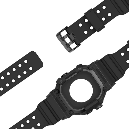 Bandz Apple Watch Ultra TPU Strap with Case (Black with Black)