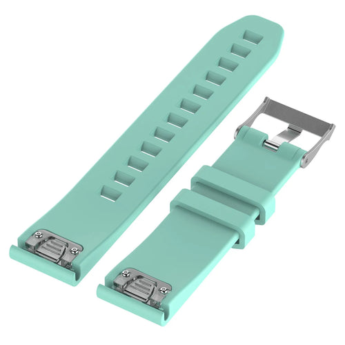Glossy Silicone Strap, laid flat, separate parts, top and underside view