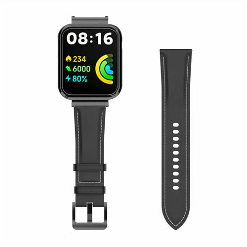 Leather Strap, laid flat, separate parts, top and underside view