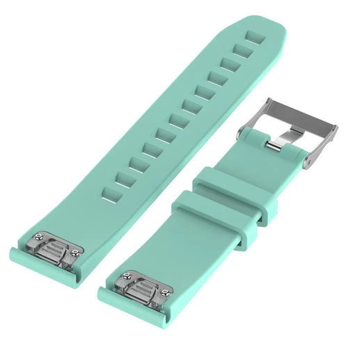 Glossy Silicone Strap, laid flat, separate parts, top and underside view