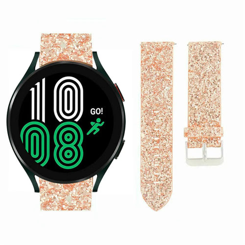 Leather Strap with Glitters, laid flat, separate parts, top and underside view