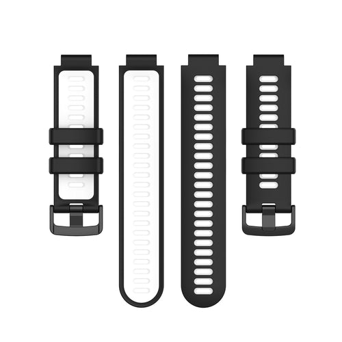 Silicone Sport Strap, laid flat, separate parts, top and underside view